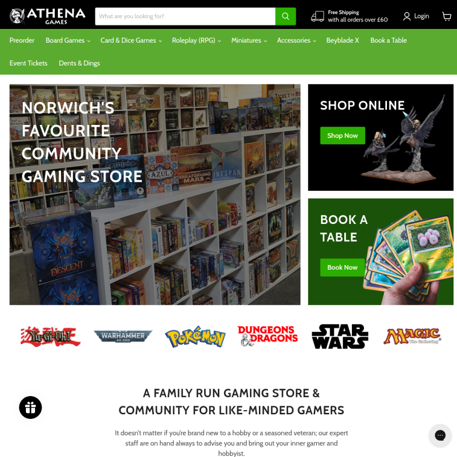athenagames.com homepage screenshot