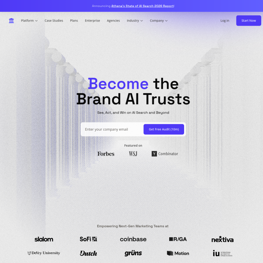 athenahq.ai homepage screenshot