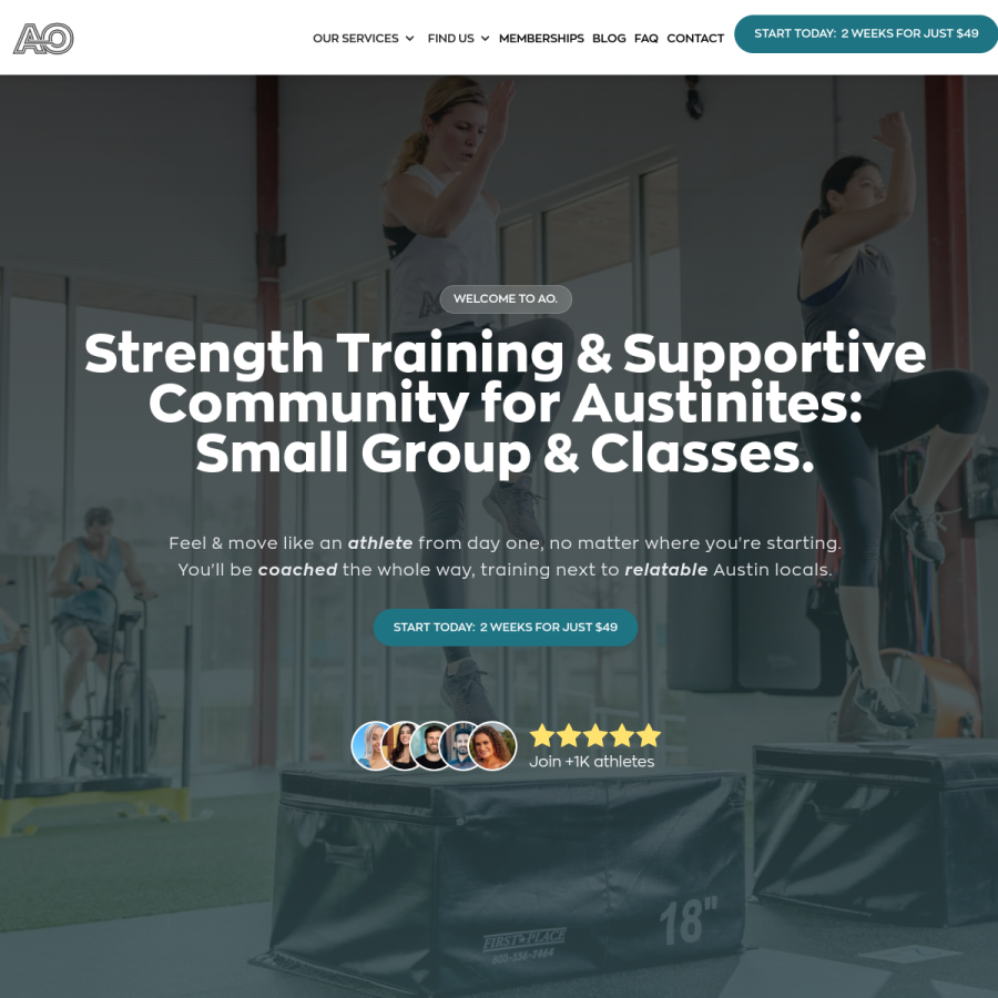 athleticoutcomes.com homepage screenshot