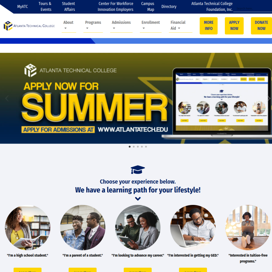 atlantatech.edu homepage screenshot