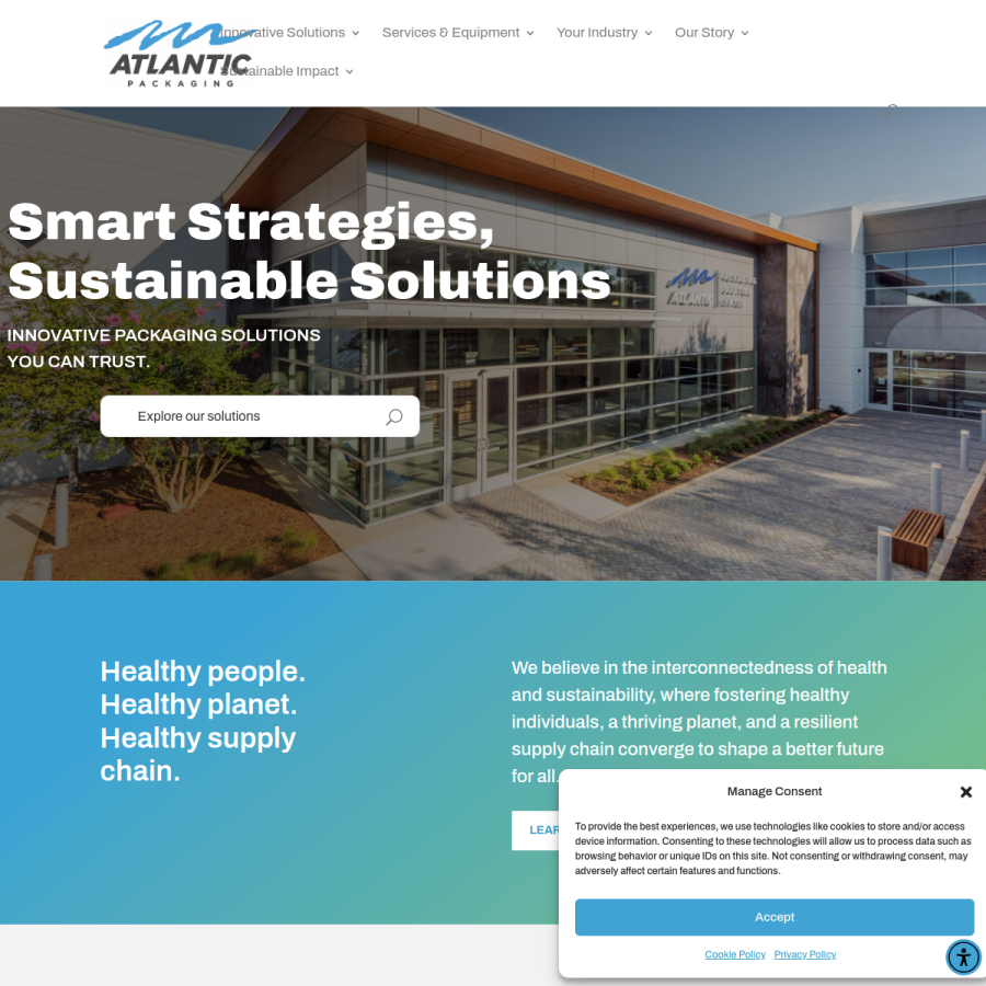 atlanticpkg.com homepage screenshot