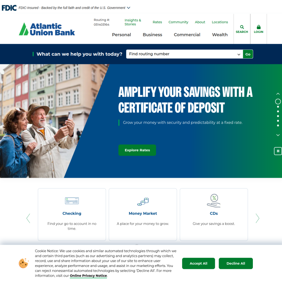 atlanticunionbank.com homepage screenshot