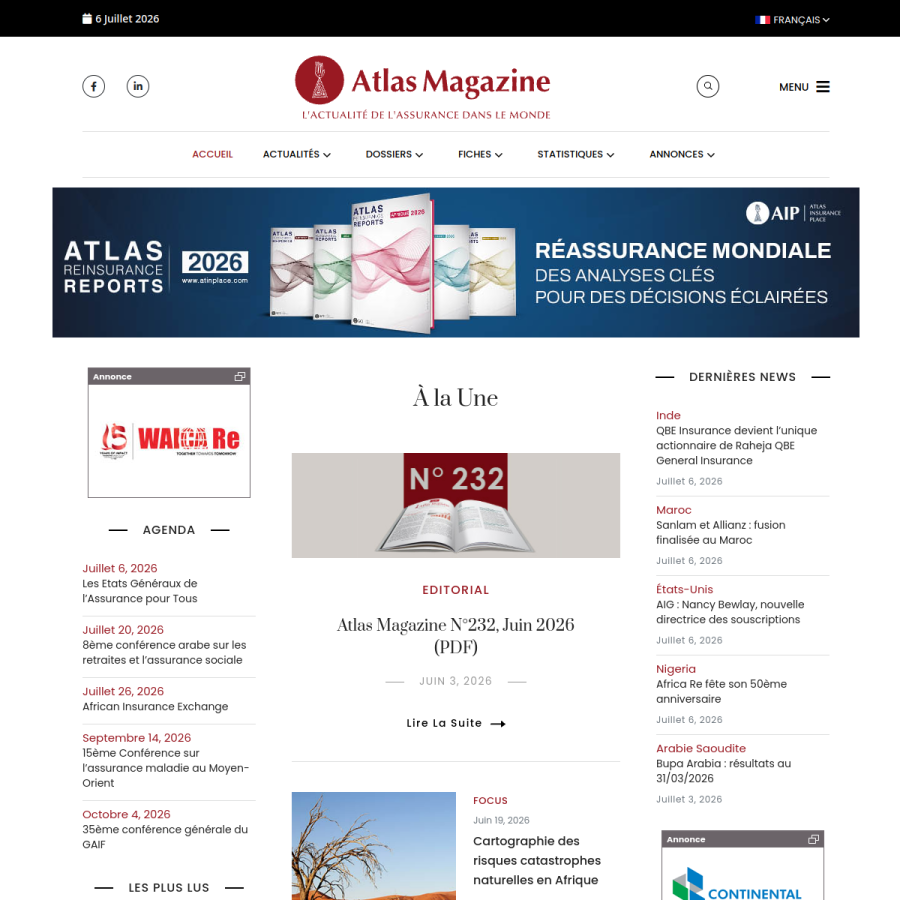 atlas-mag.net homepage screenshot