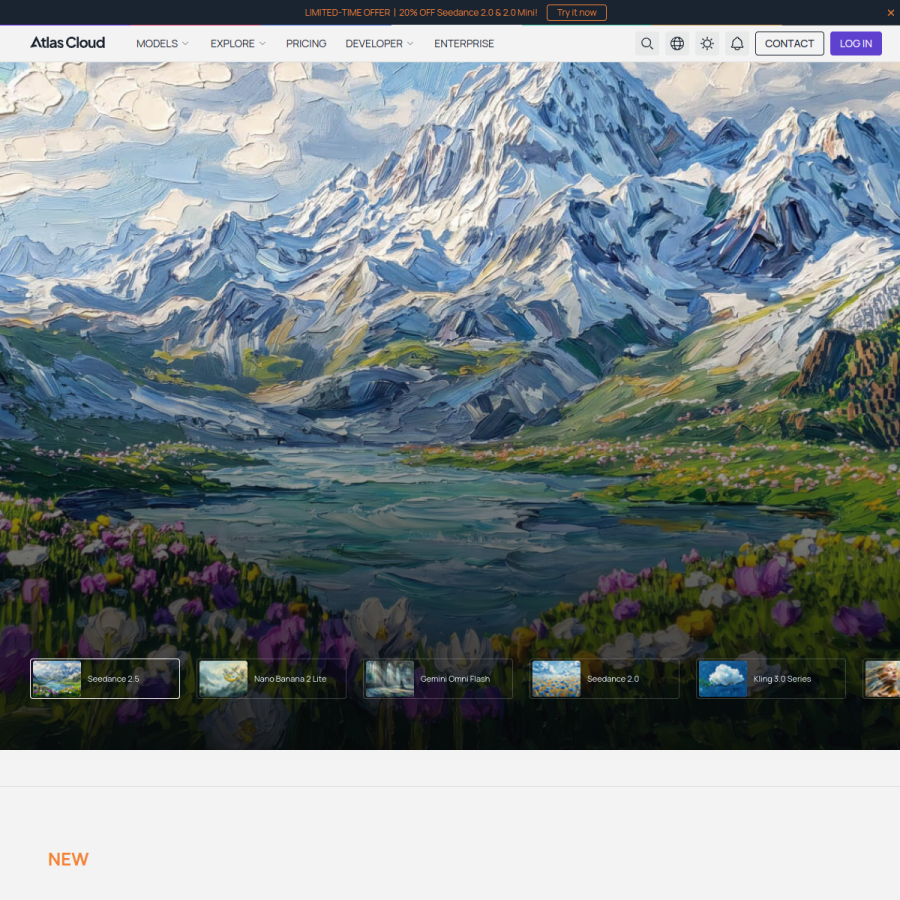 atlascloud.ai homepage screenshot