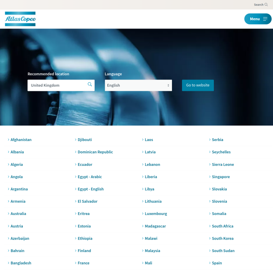 atlascopco.com homepage screenshot