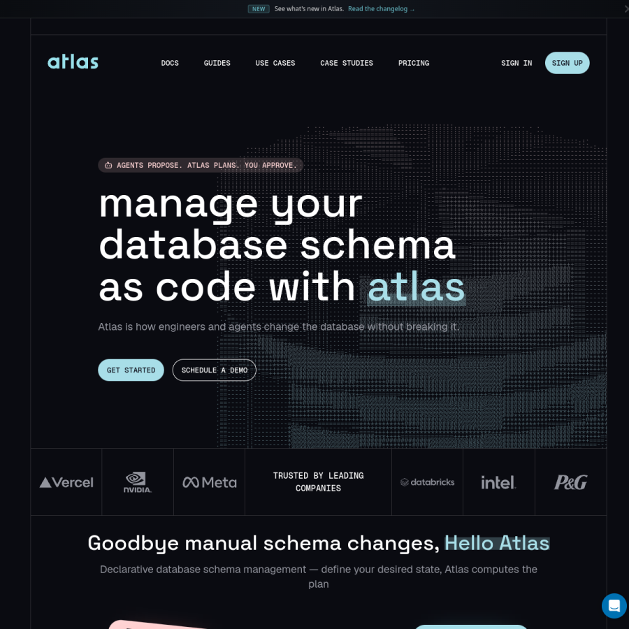 atlasgo.io homepage screenshot