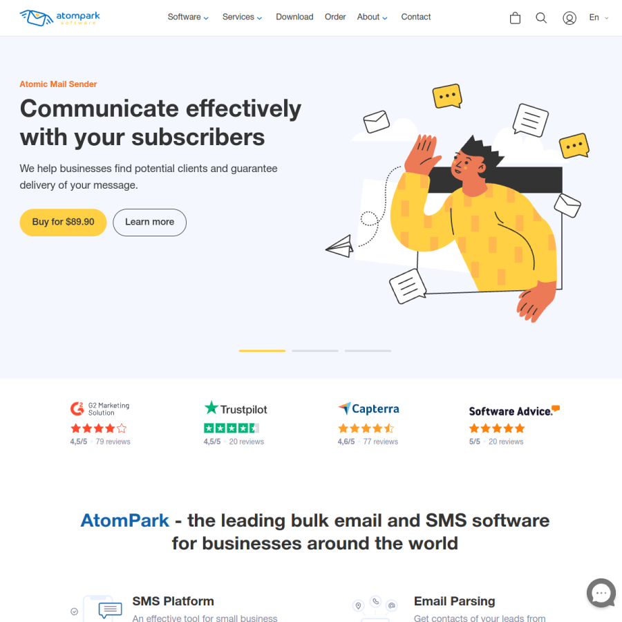 atompark.com homepage screenshot