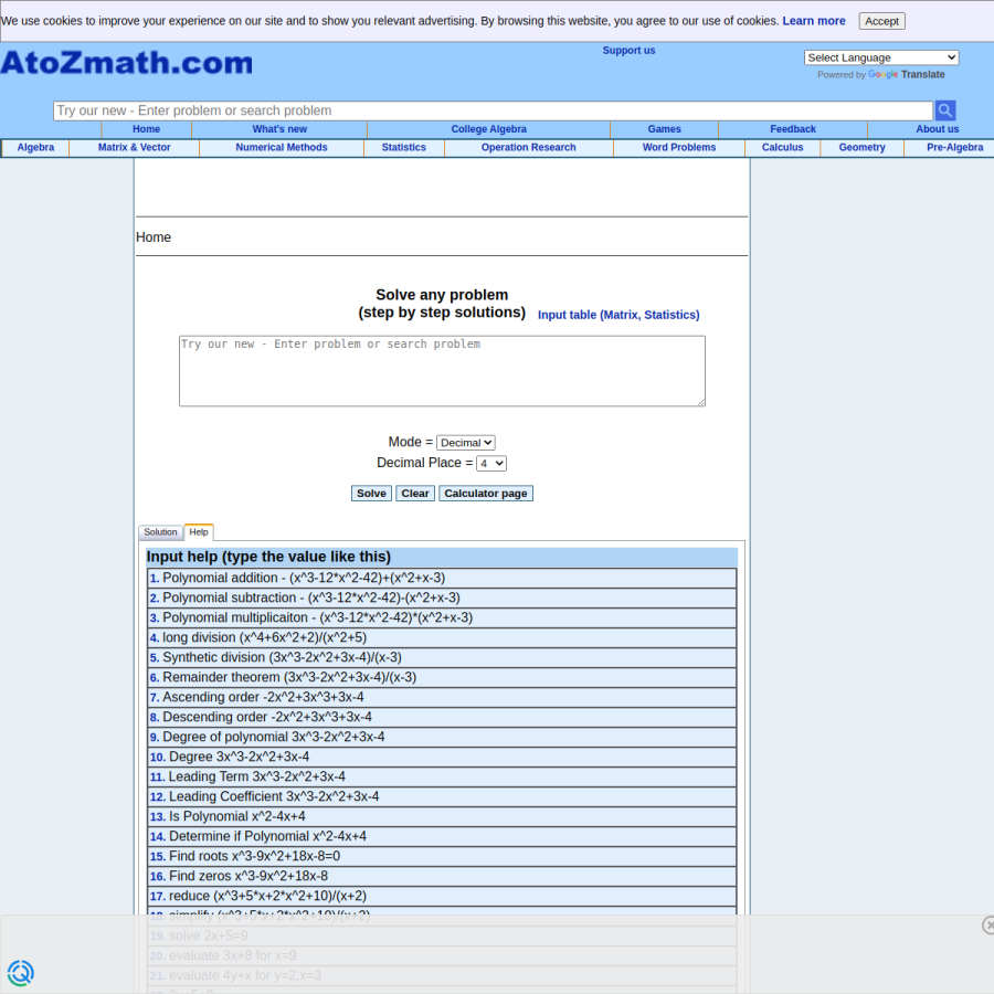 atozmath.com homepage screenshot