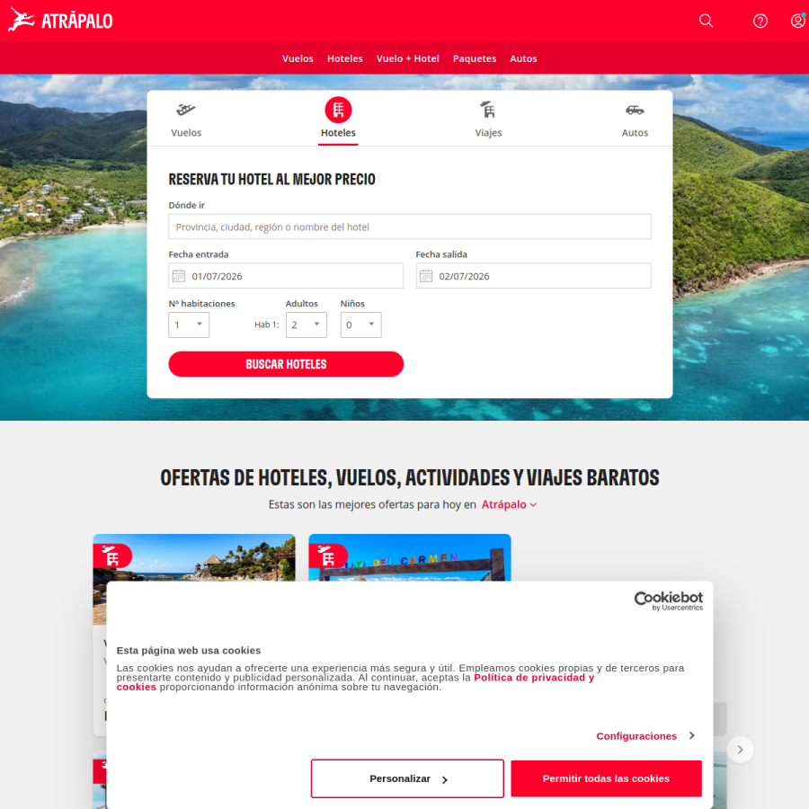 atrapalo.com.mx homepage screenshot