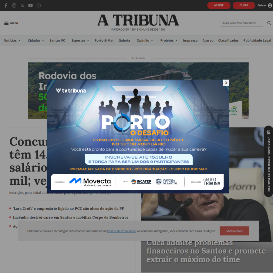 atribuna.com.br homepage screenshot