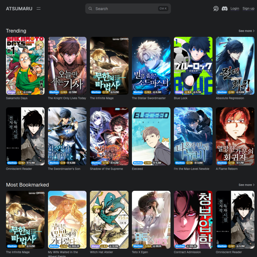 atsu.moe homepage screenshot