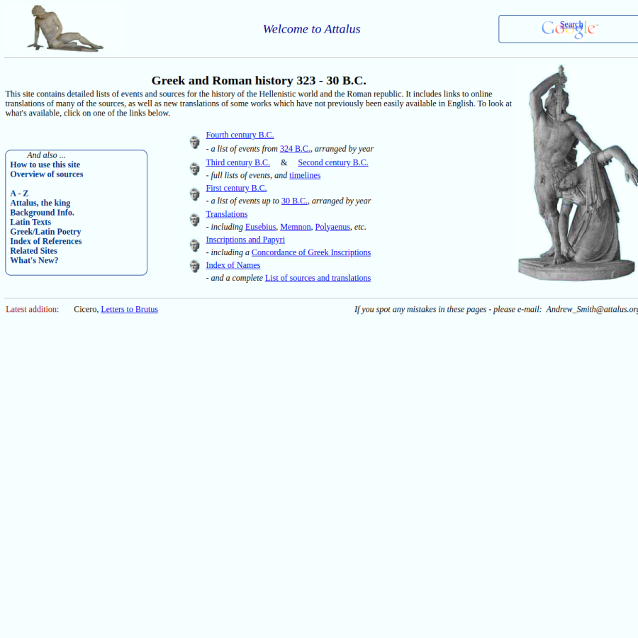 attalus.org homepage screenshot