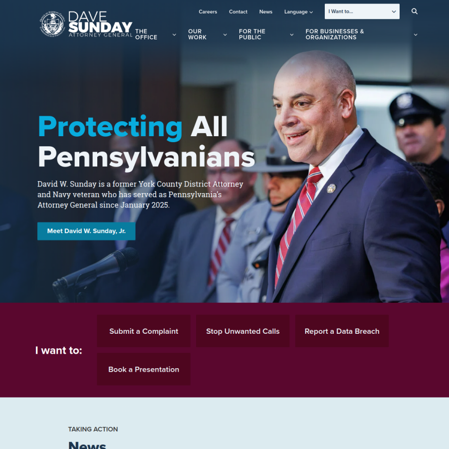 attorneygeneral.gov homepage screenshot