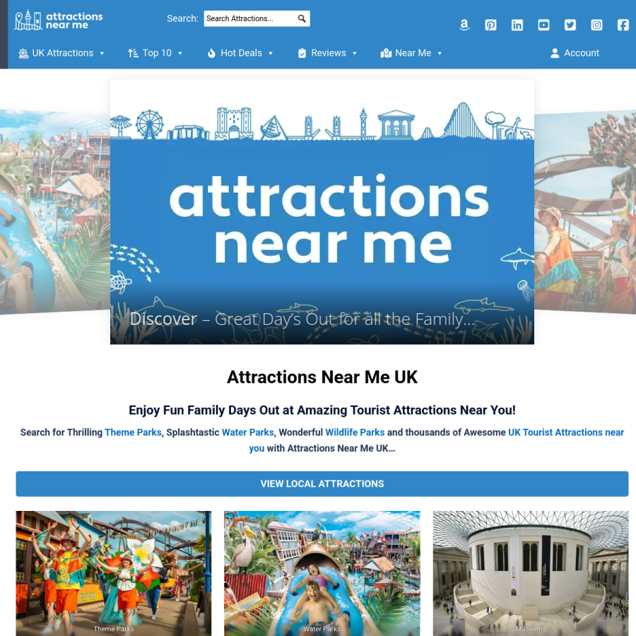 attractionsnearme.co.uk homepage screenshot