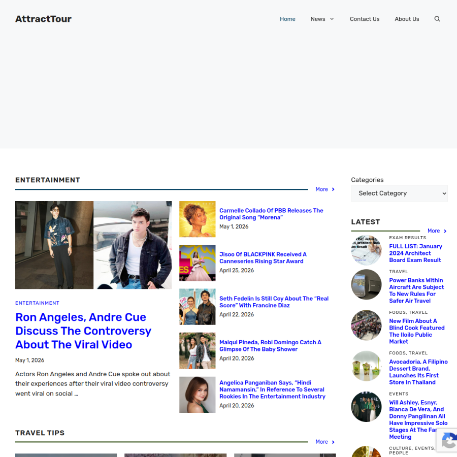 attracttour.com homepage screenshot