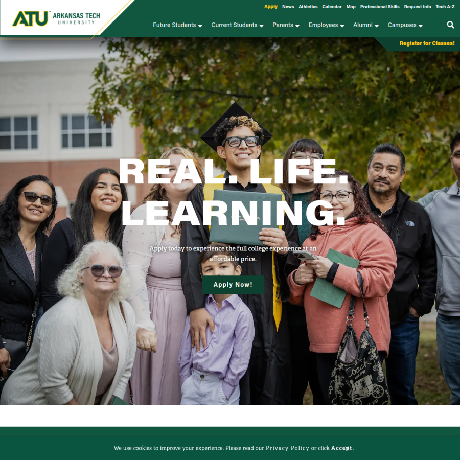 atu.edu homepage screenshot