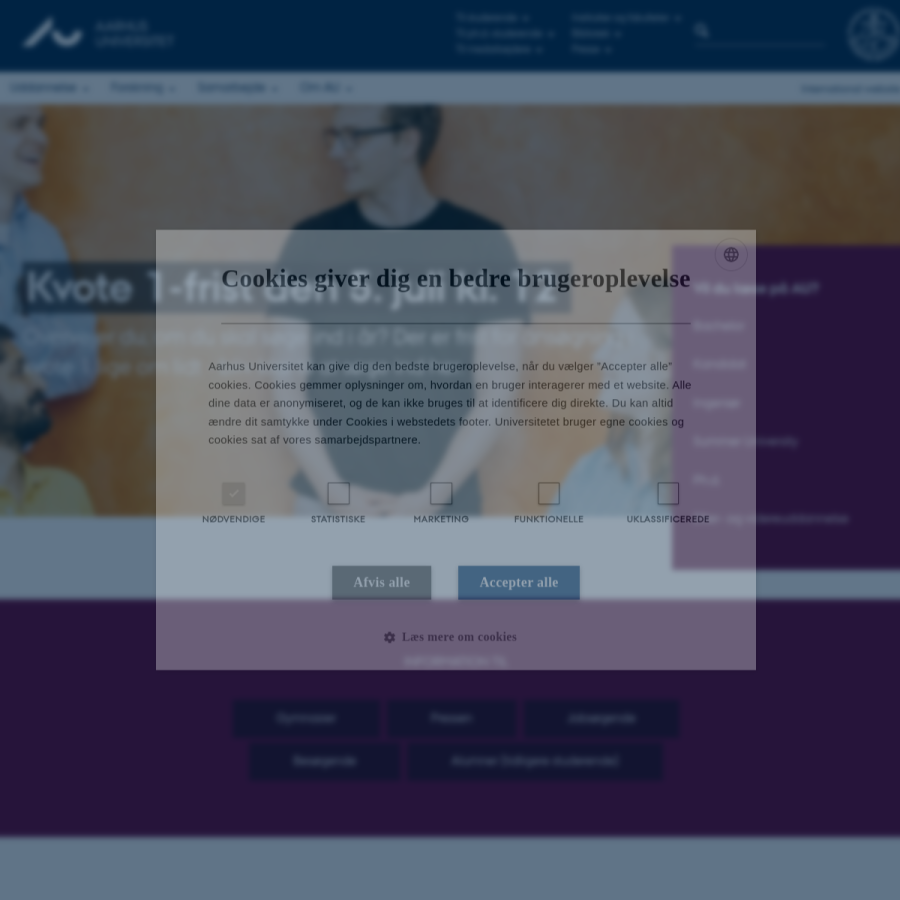 au.dk homepage screenshot