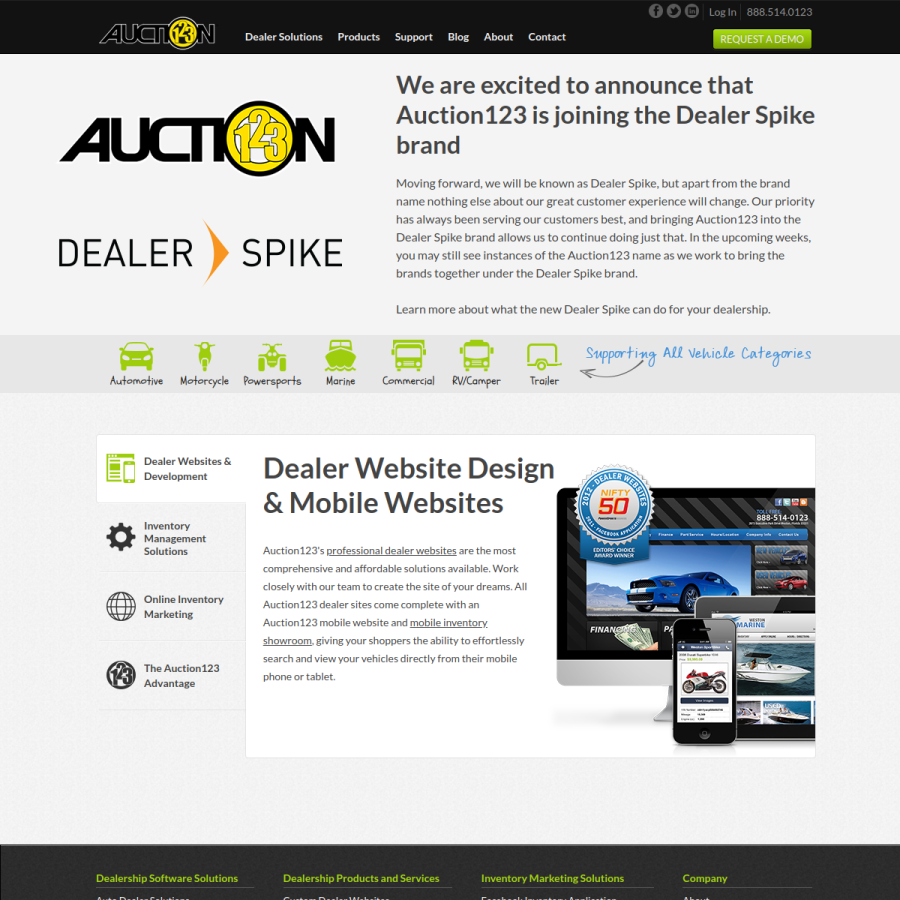 auction123.com homepage screenshot