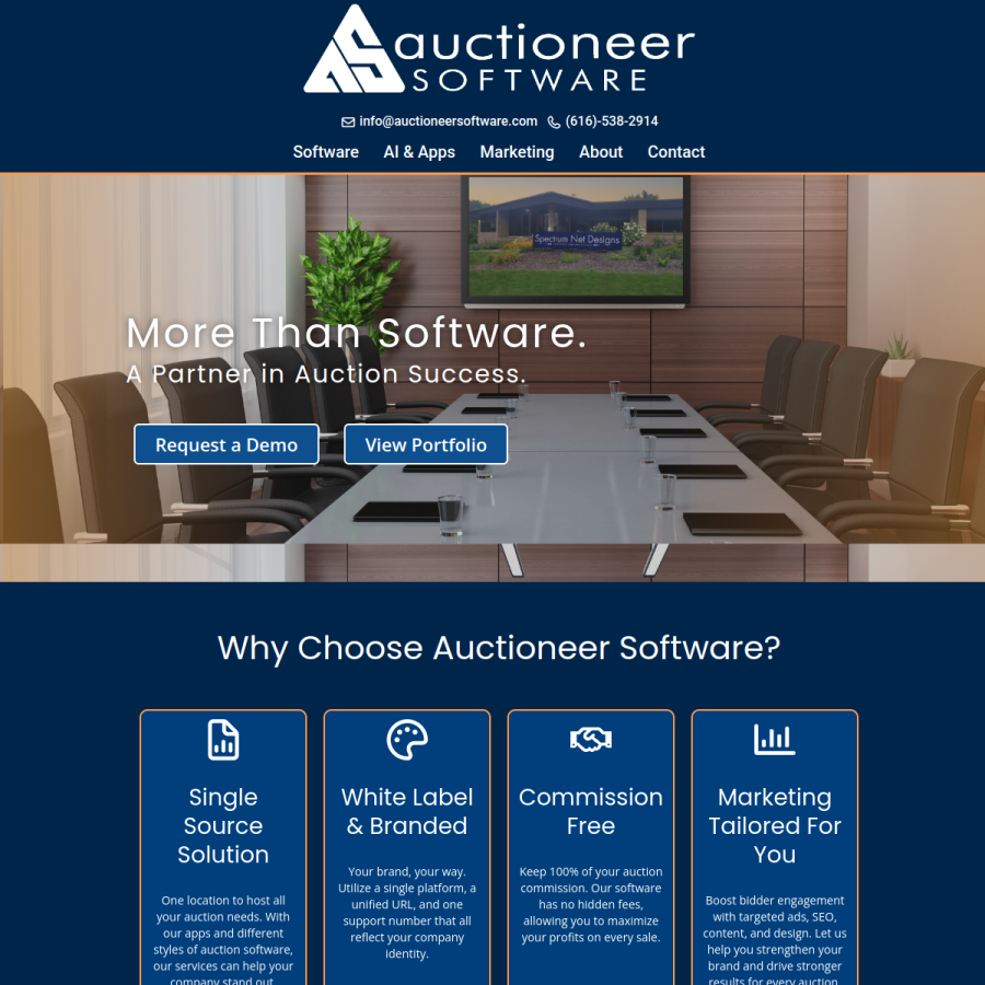 auctioneersoftware.com homepage screenshot
