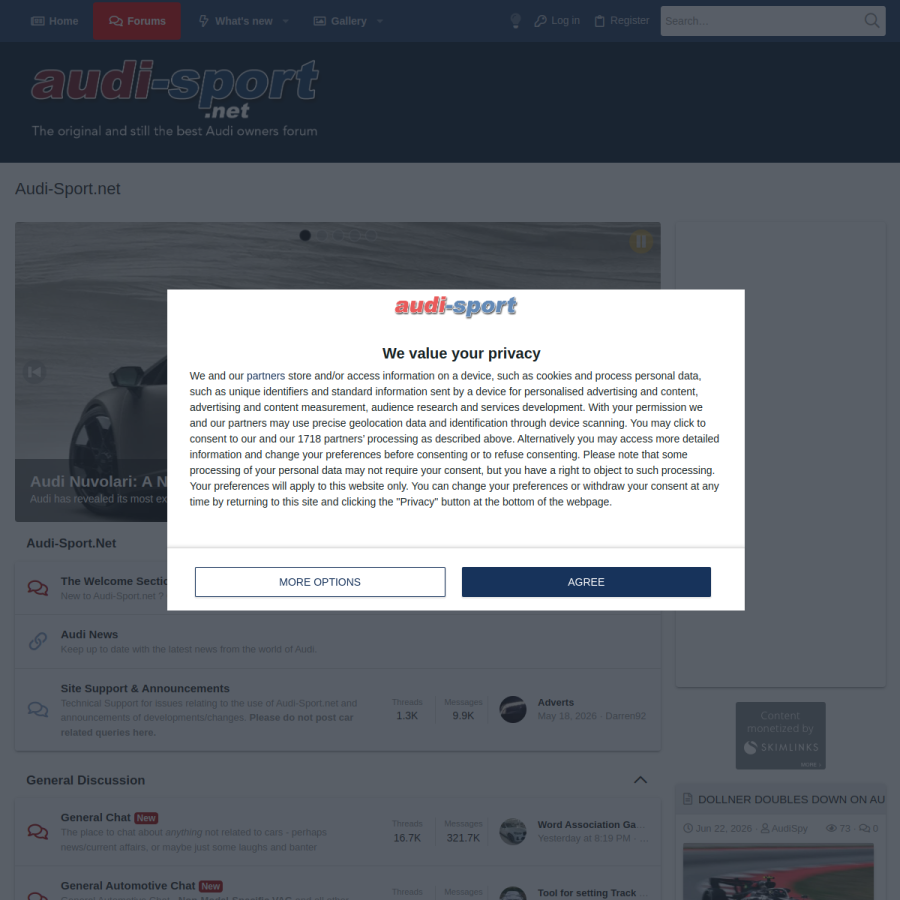 audi-sport.net homepage screenshot