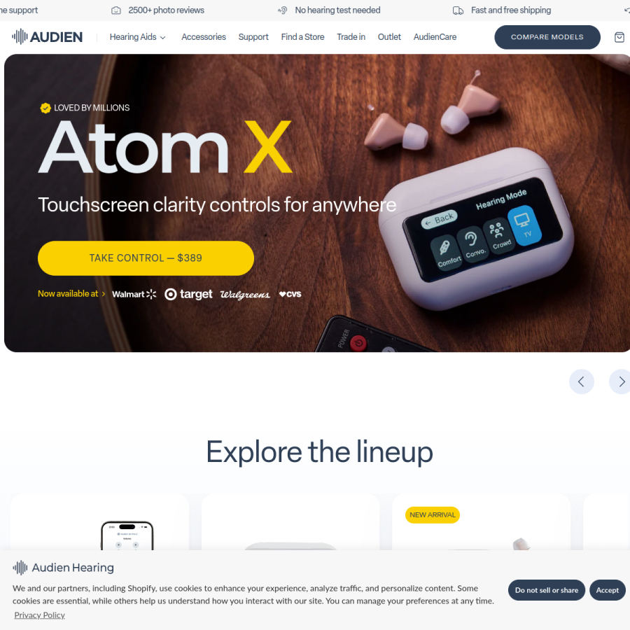 audienhearing.com homepage screenshot