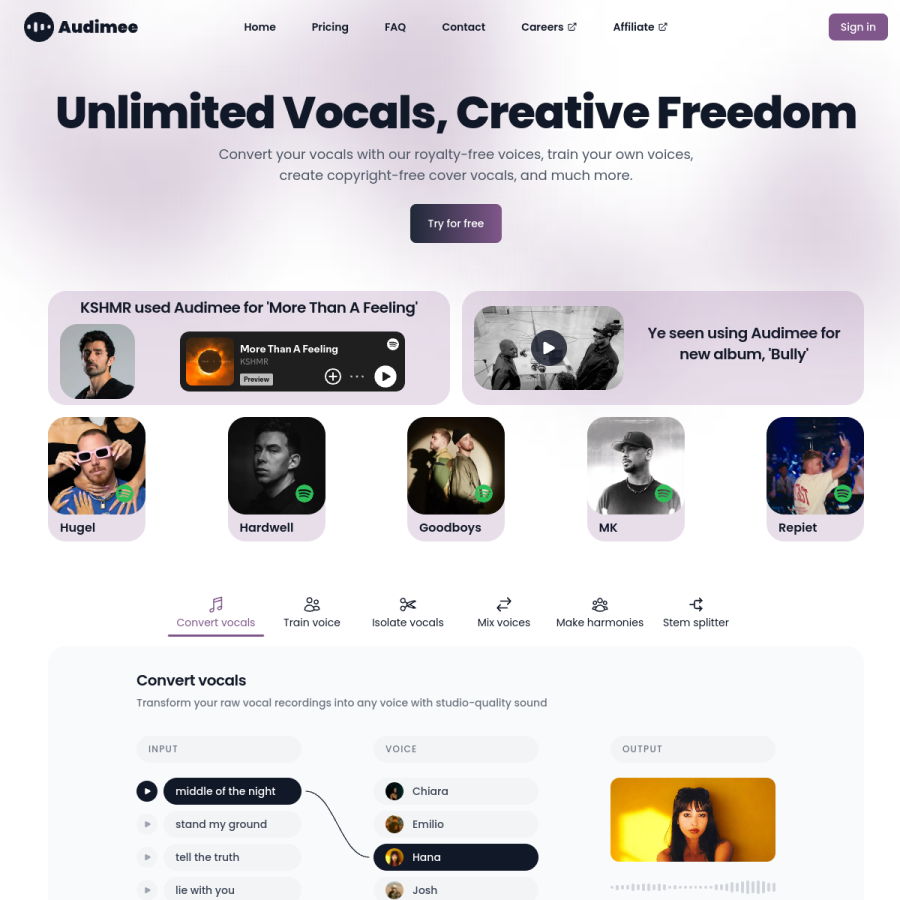 audimee.com homepage screenshot