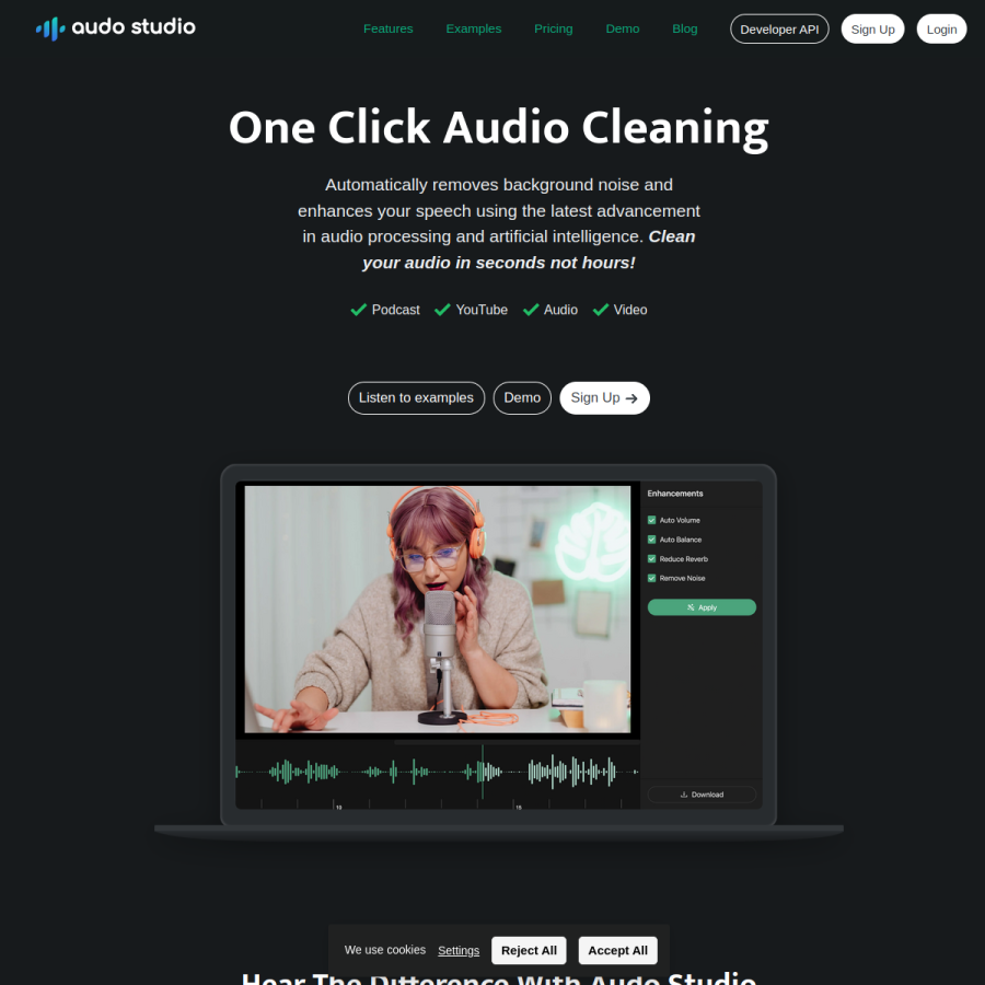 audo.ai homepage screenshot