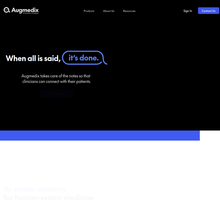 augmedix.com homepage screenshot