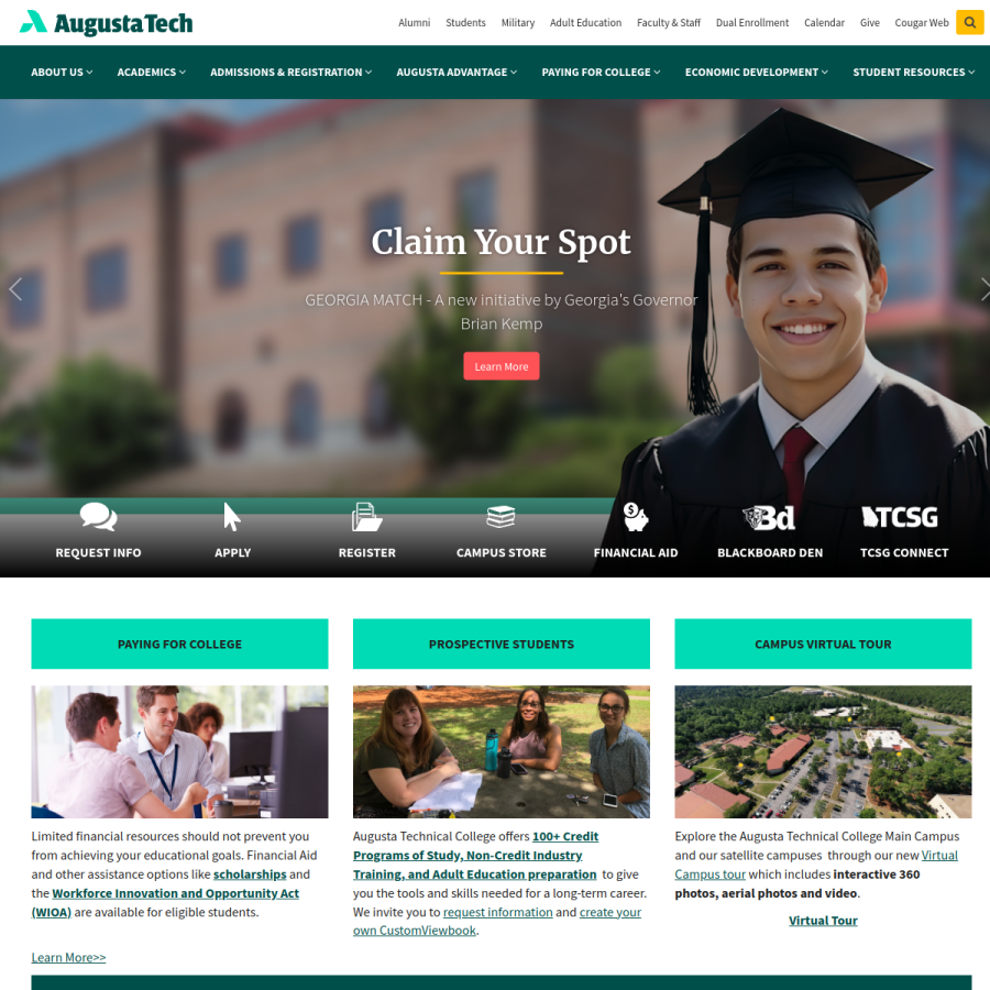 augustatech.edu homepage screenshot