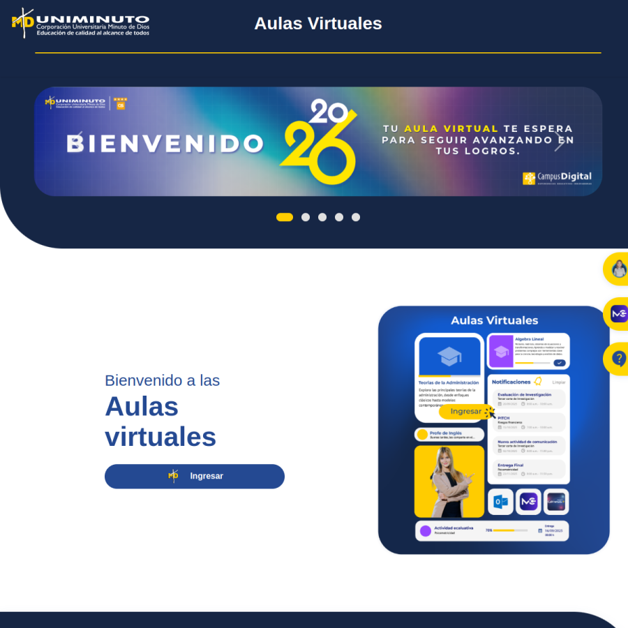aulasuniminuto.edu.co homepage screenshot