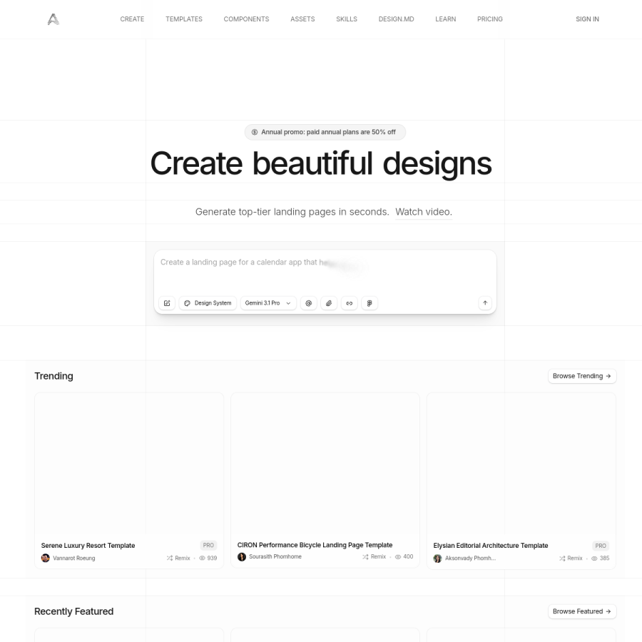 aura.build homepage screenshot