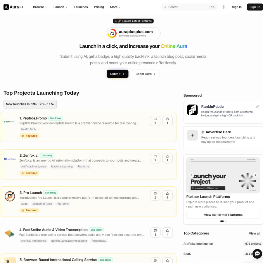 auraplusplus.com homepage screenshot