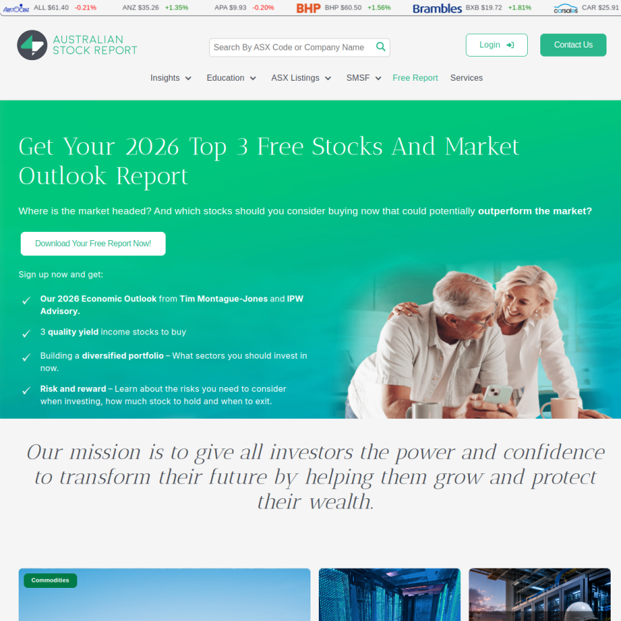 australianstockreport.com.au homepage screenshot