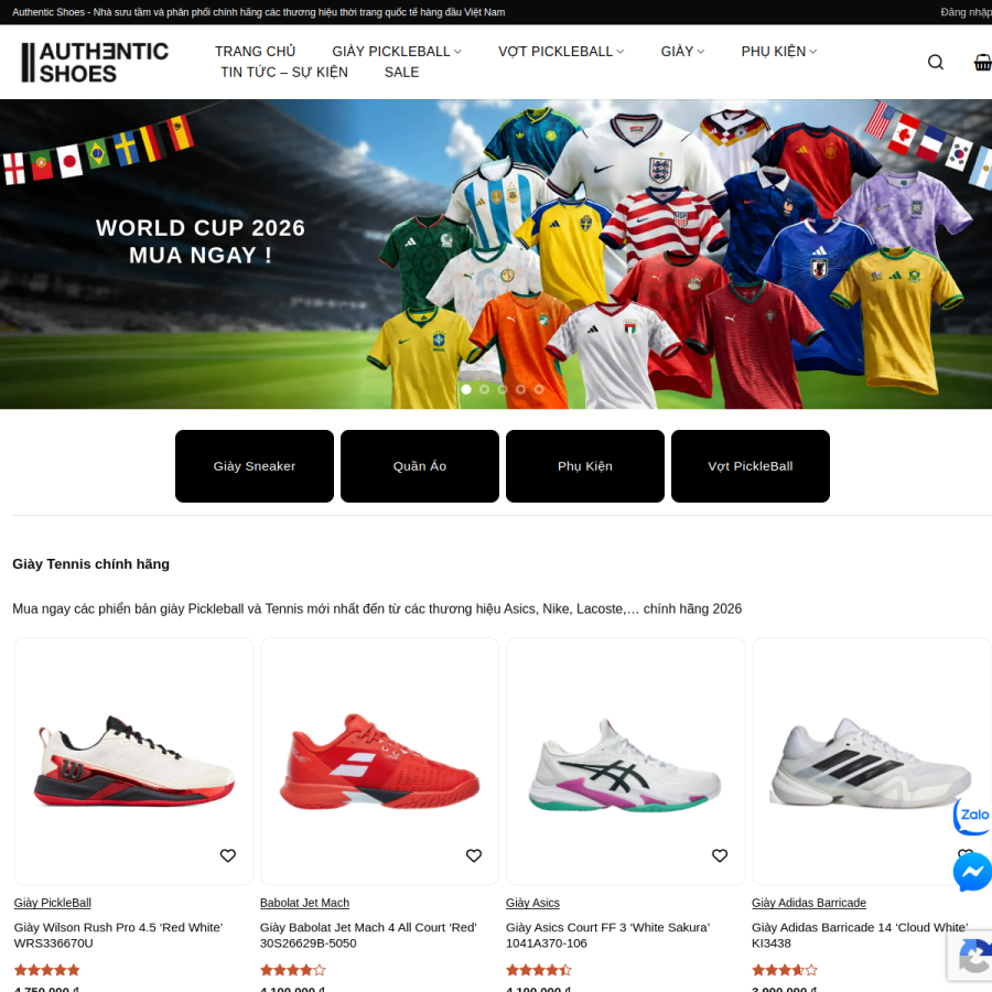 authentic-shoes.com homepage screenshot