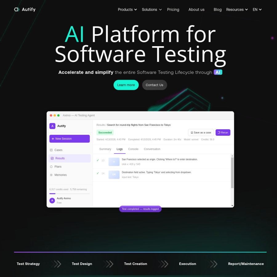 autify.com homepage screenshot