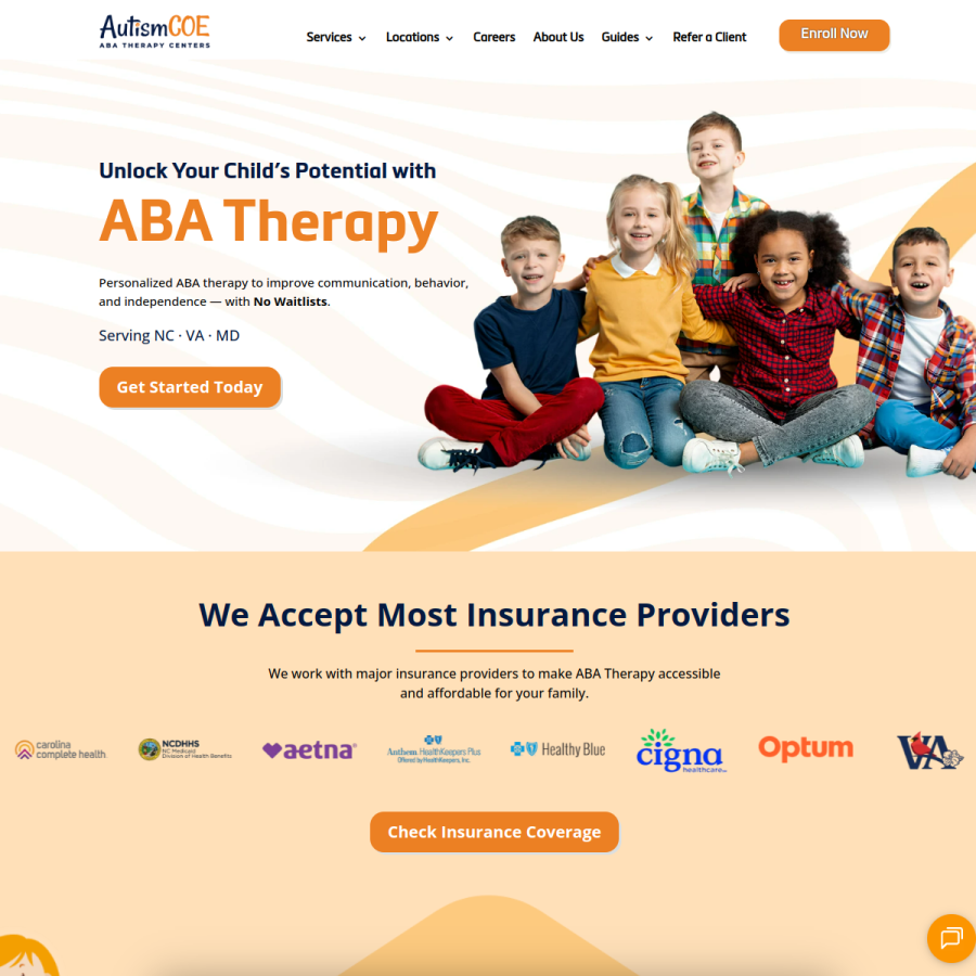 autismcoe.com homepage screenshot