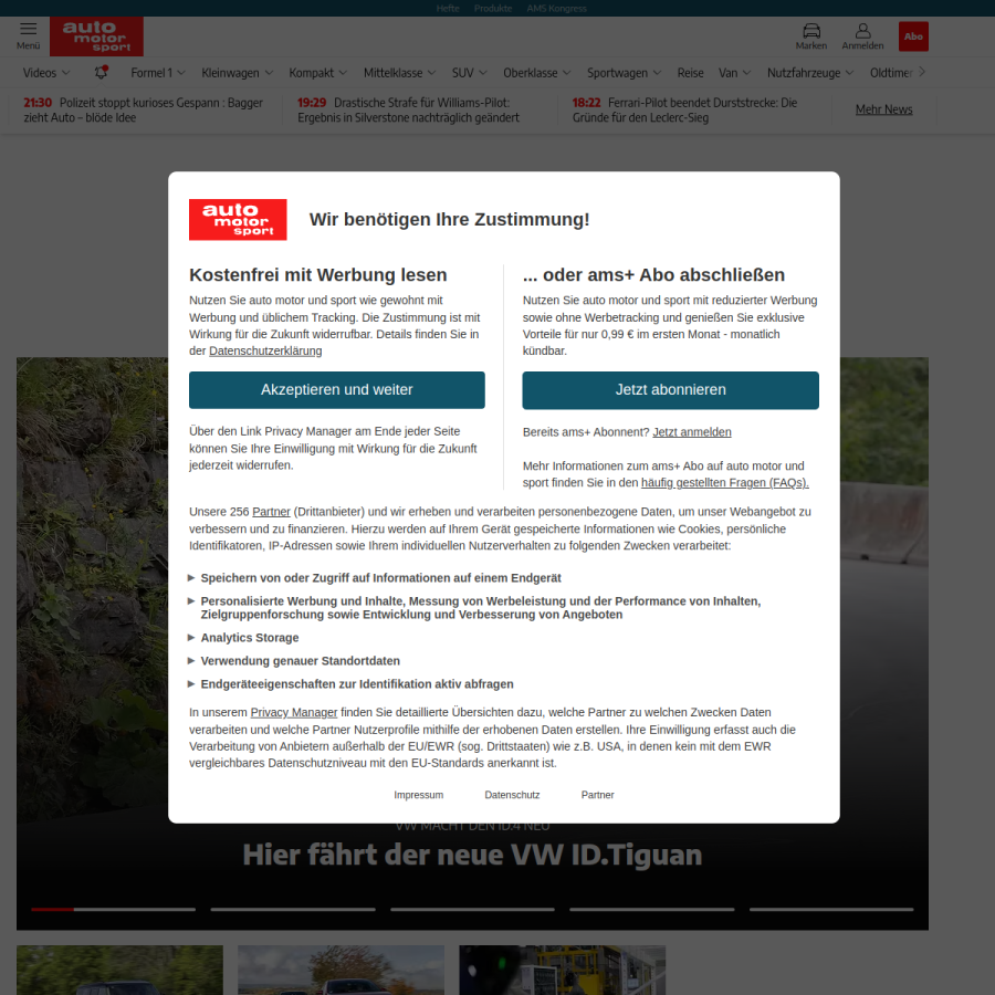 auto-motor-und-sport.de homepage screenshot