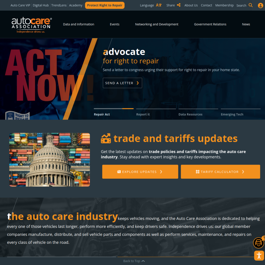 autocare.org homepage screenshot