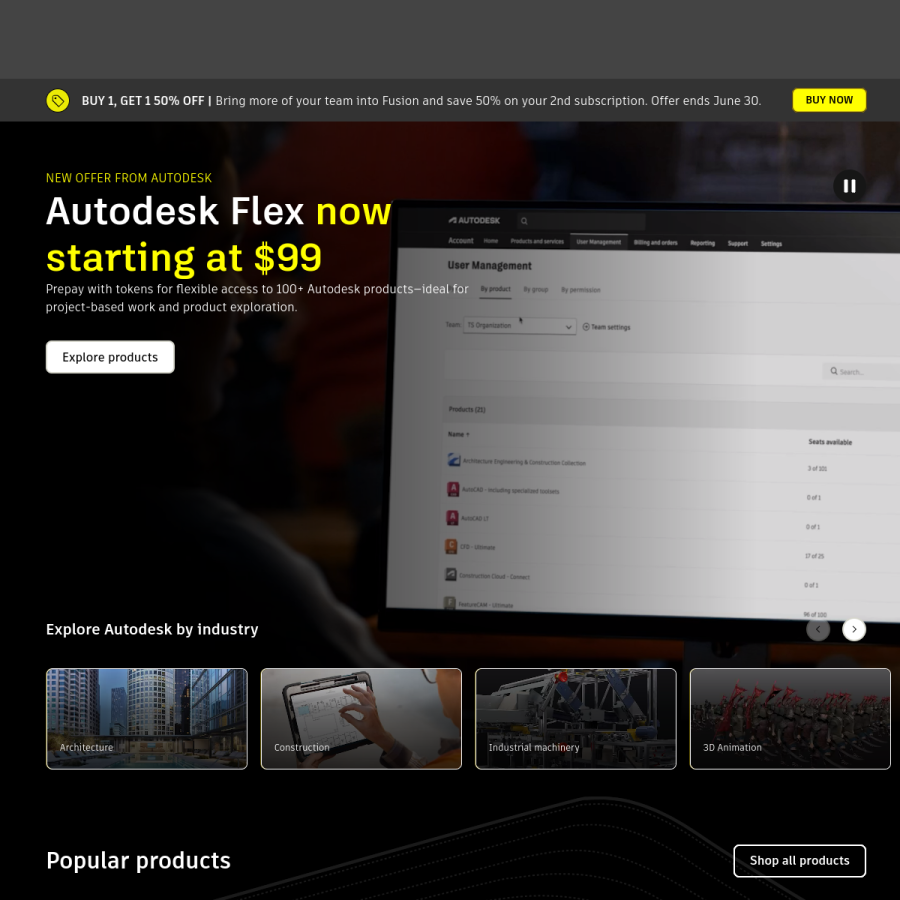 autodesk.com homepage screenshot