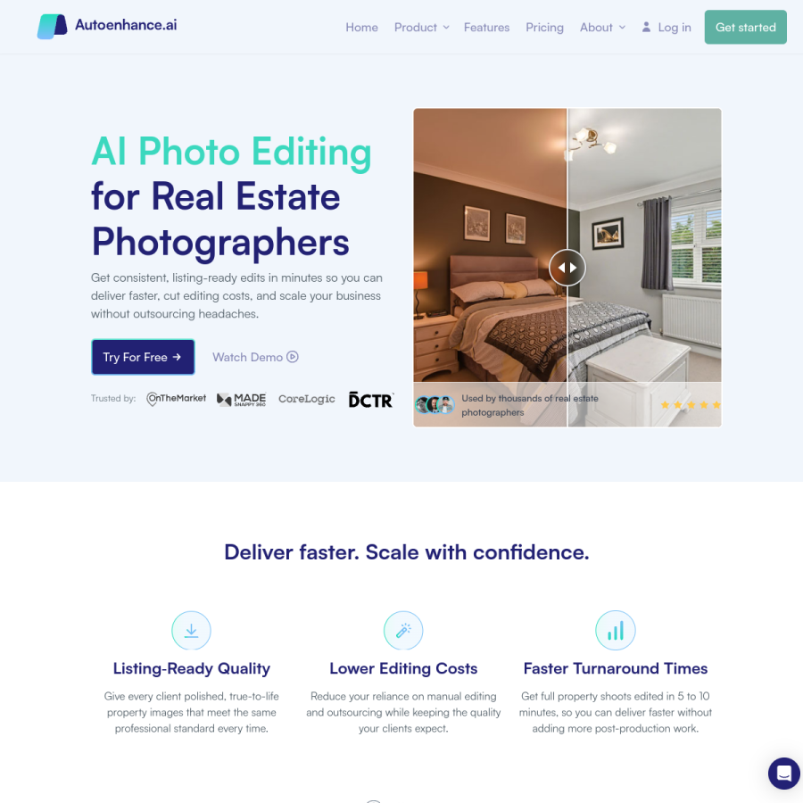 autoenhance.ai homepage screenshot
