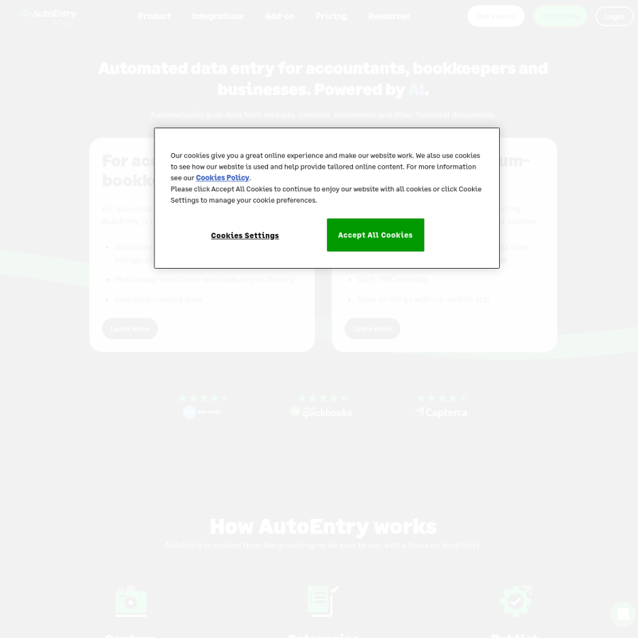 autoentry.com homepage screenshot