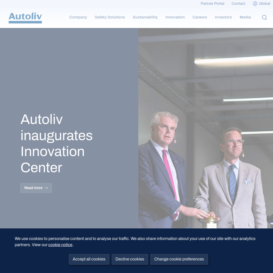autoliv.com homepage screenshot