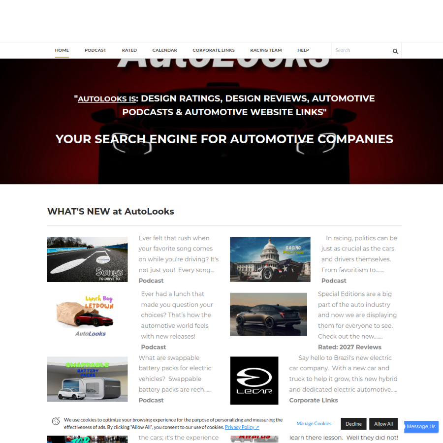 autolooks.net homepage screenshot