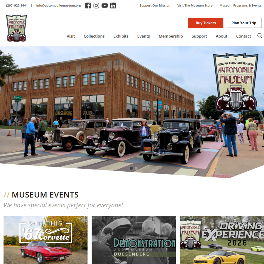 automobilemuseum.org homepage screenshot