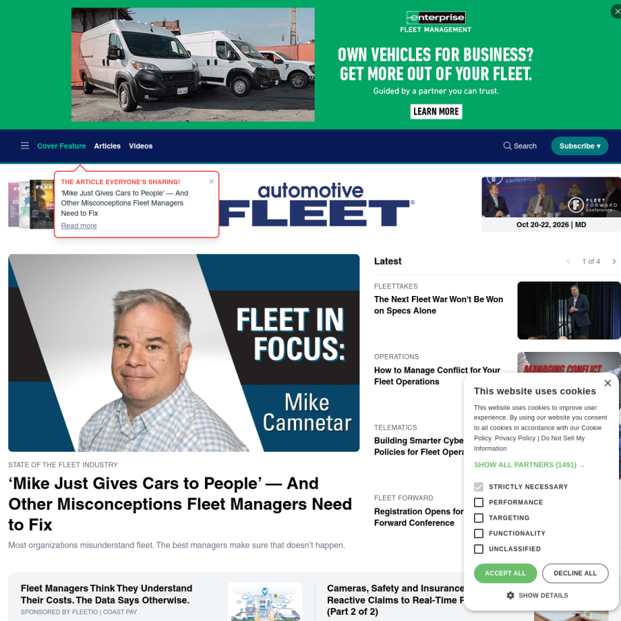 automotive-fleet.com homepage screenshot