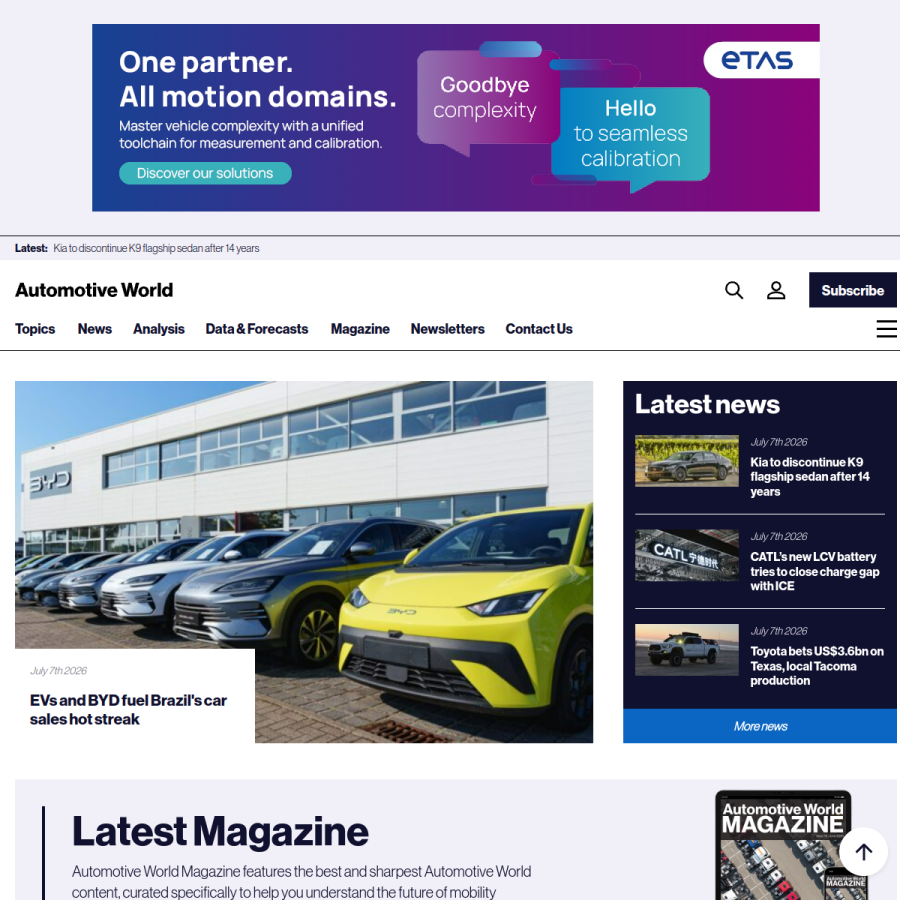automotiveworld.com homepage screenshot