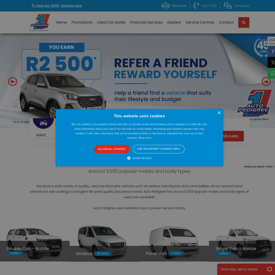 autopedigree.co.za homepage screenshot