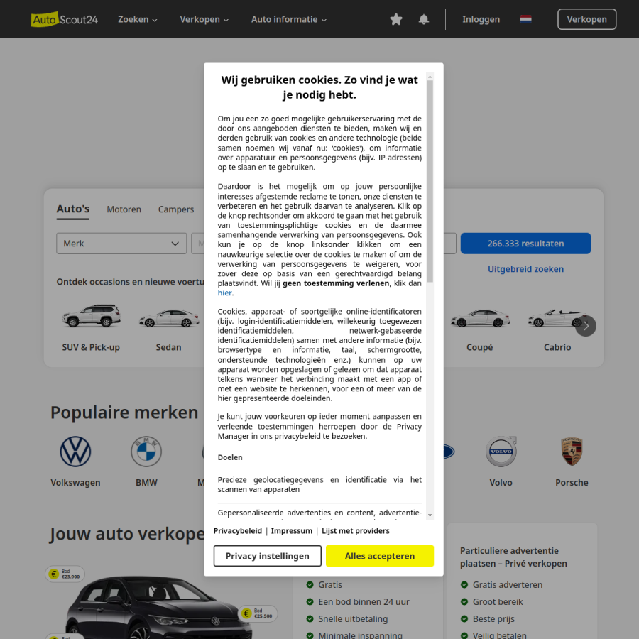 autoscout24.nl homepage screenshot
