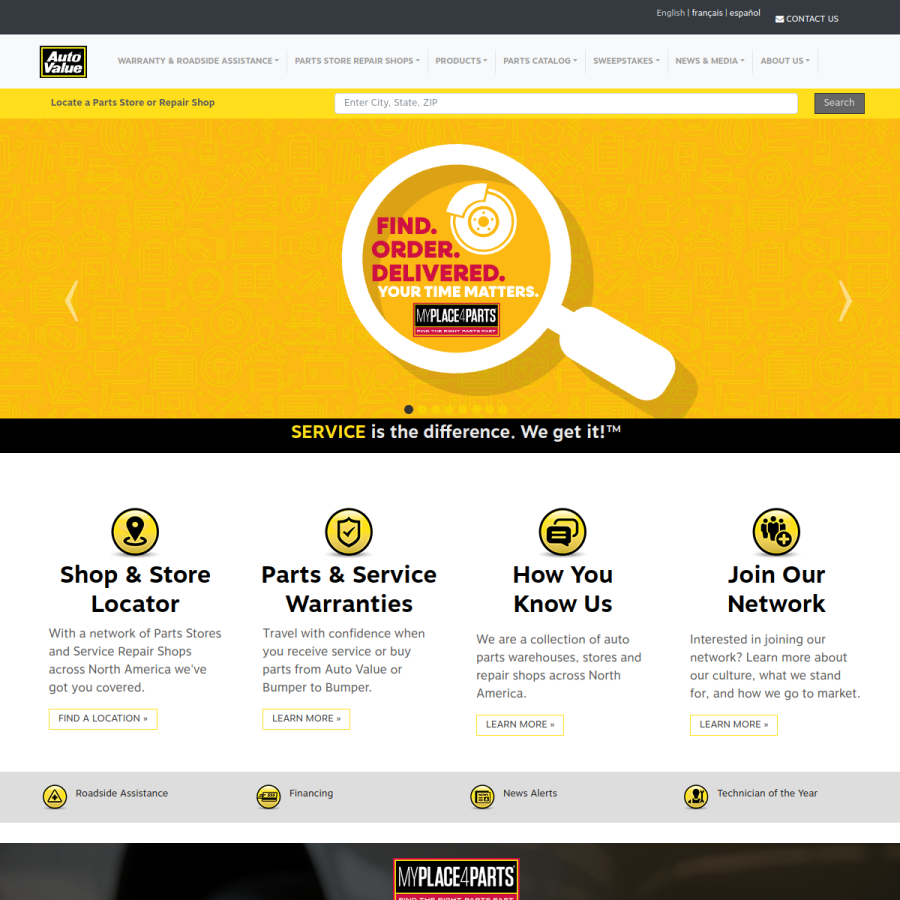 autovalue.com homepage screenshot