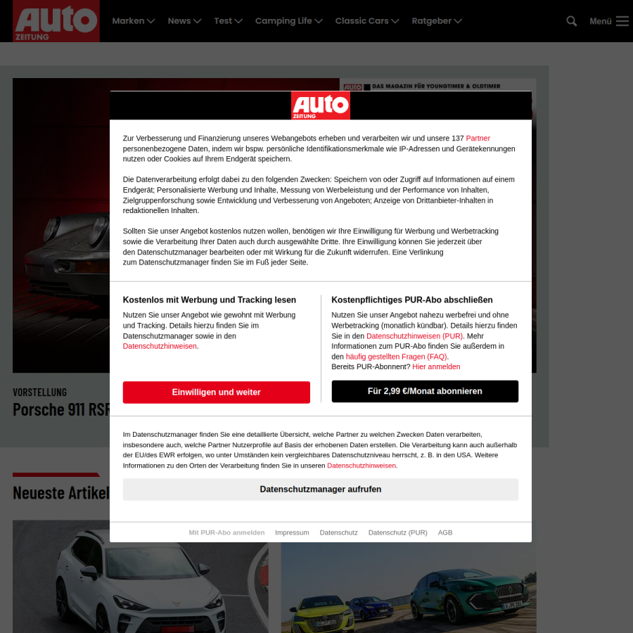 autozeitung.de homepage screenshot